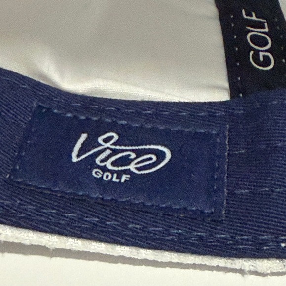 Vice Golf Flat Brim Trucker Hat White Mesh Brown Logo Squad - Picture 8 of 8